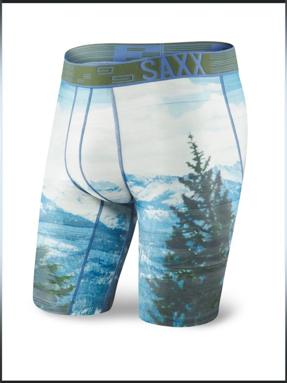 SAXX + Kevin Love collection Fuse nature alpine scene long boxer briefs Medium